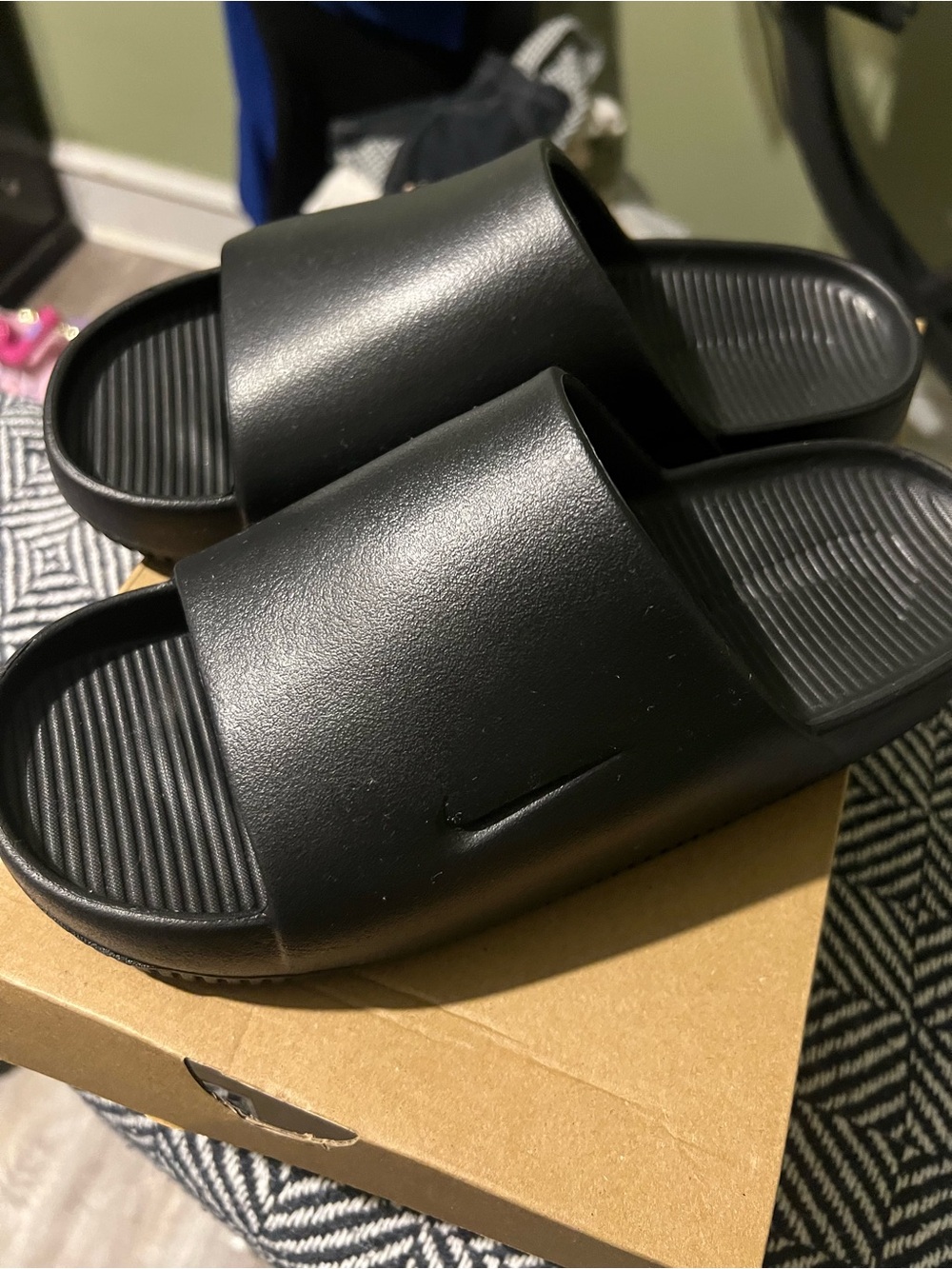 Nike Black Women's Slide Sandals - Minimal Logo Slip-Ons